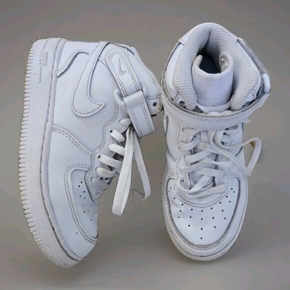Nike Air Force 1 Mid PS SIZE 11.5c 314196-113 "TRIPLE WHITE" - Picture 1 of 8